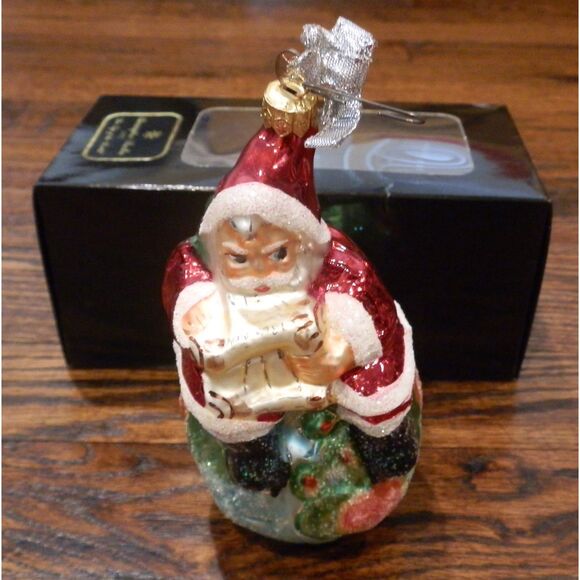 Christopher Radko 1995 Santa On Top of the World Christmas Ornament - Picture 1 of 3
